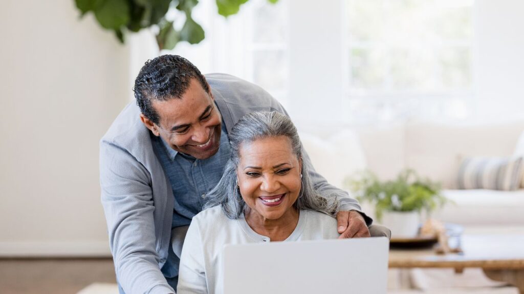 Couple is excited to purchase a gift for their grandchild
