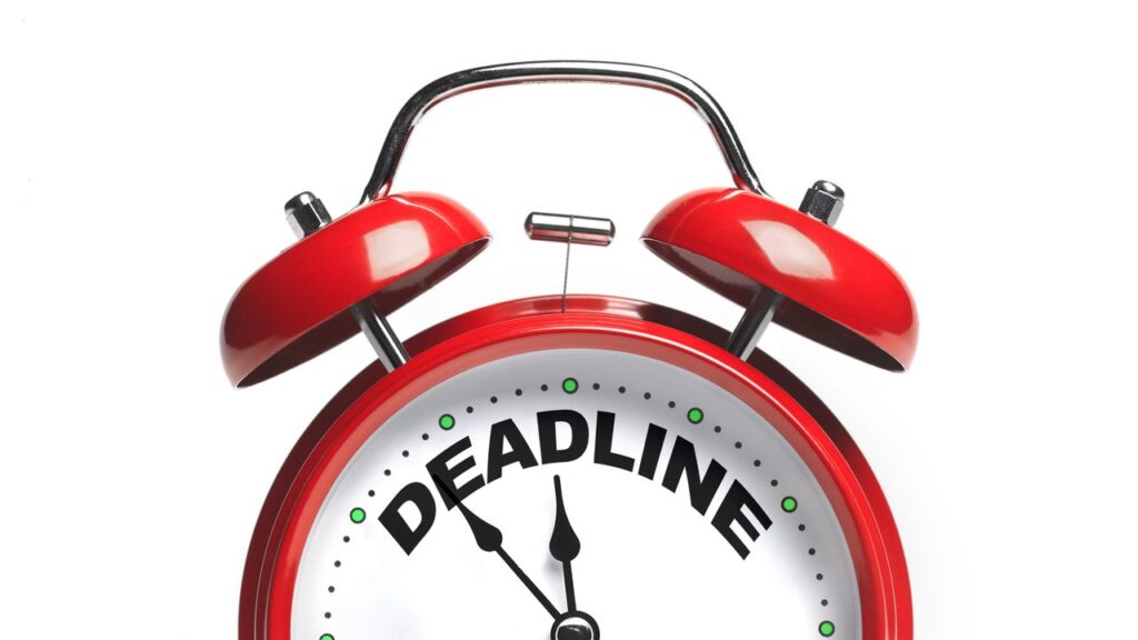 DEADLINE APPROACHING CLOCK TICKING